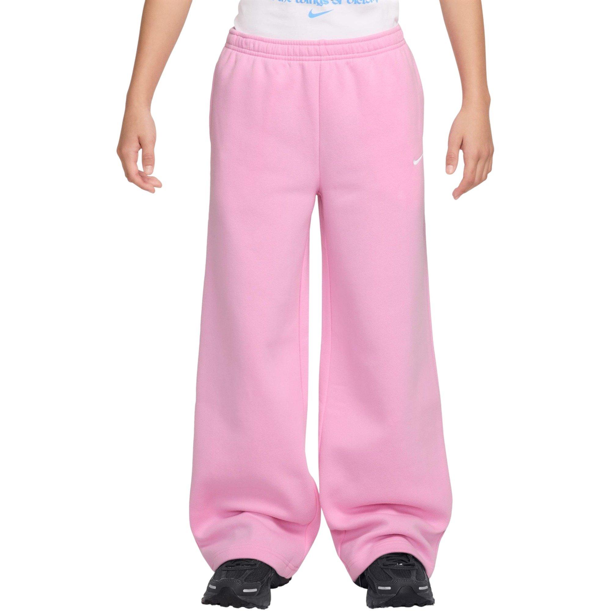 Nike Big Girls' Sportswear Studio Fleece Open-Hem Pants - PINK